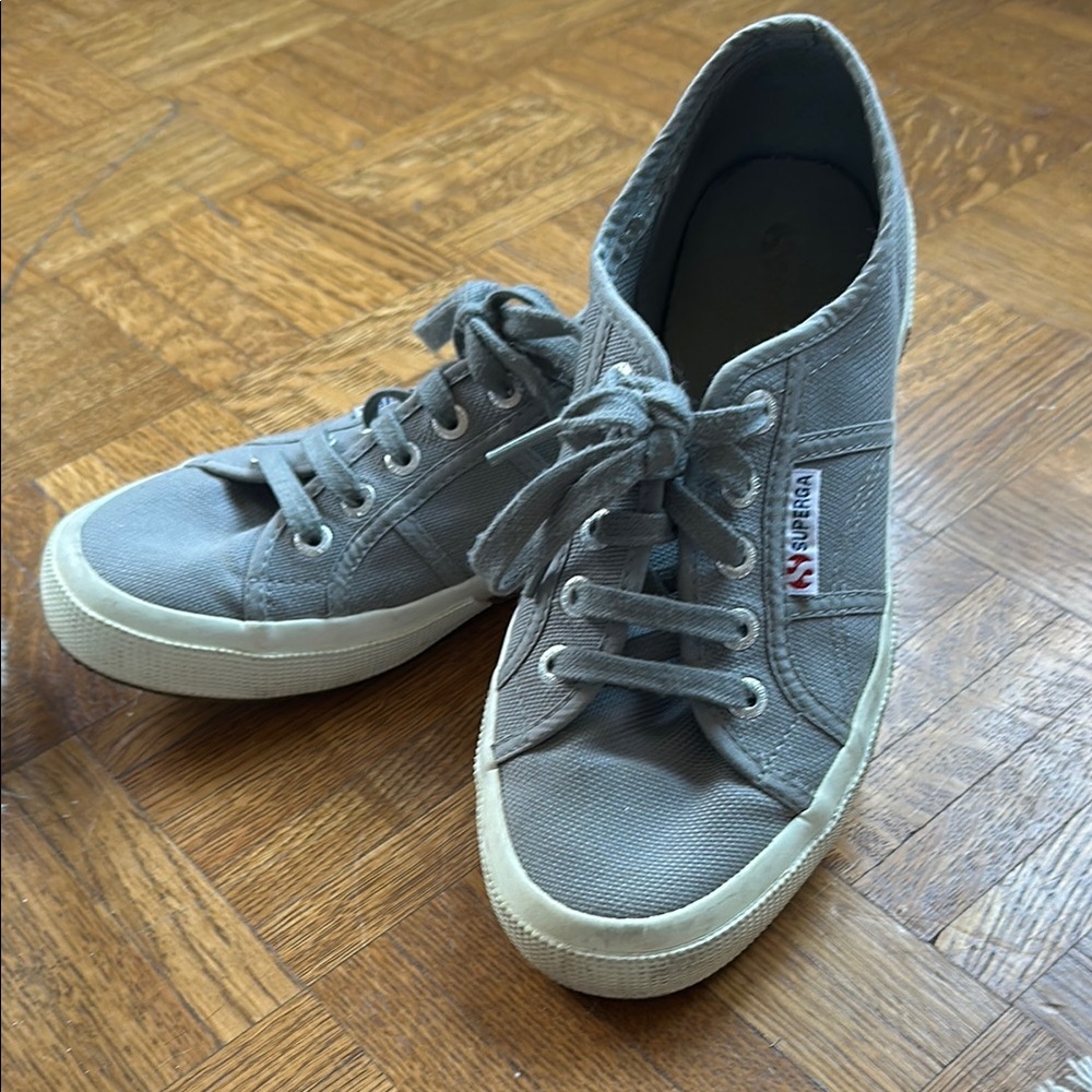 Superga Gray Canvas Sneakers- 2750 COTU Classic Sneaker